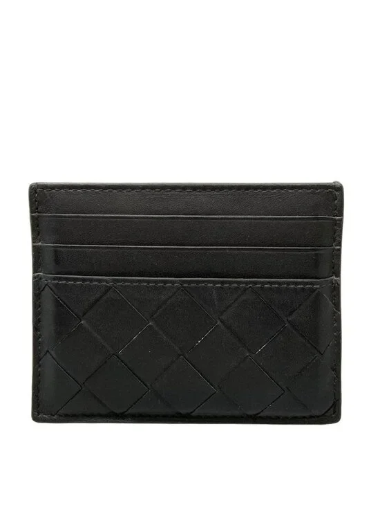 Bottega Veneta Card Case Maxi Intrecciato Black Leather - Picture 2 of 6